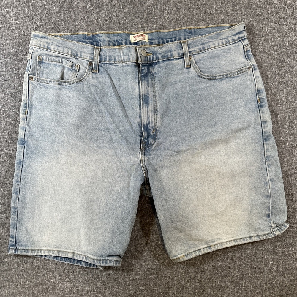 Levi's Signature WaterLess Denim Shorts Men's 42 Light Wash Stretch Jean